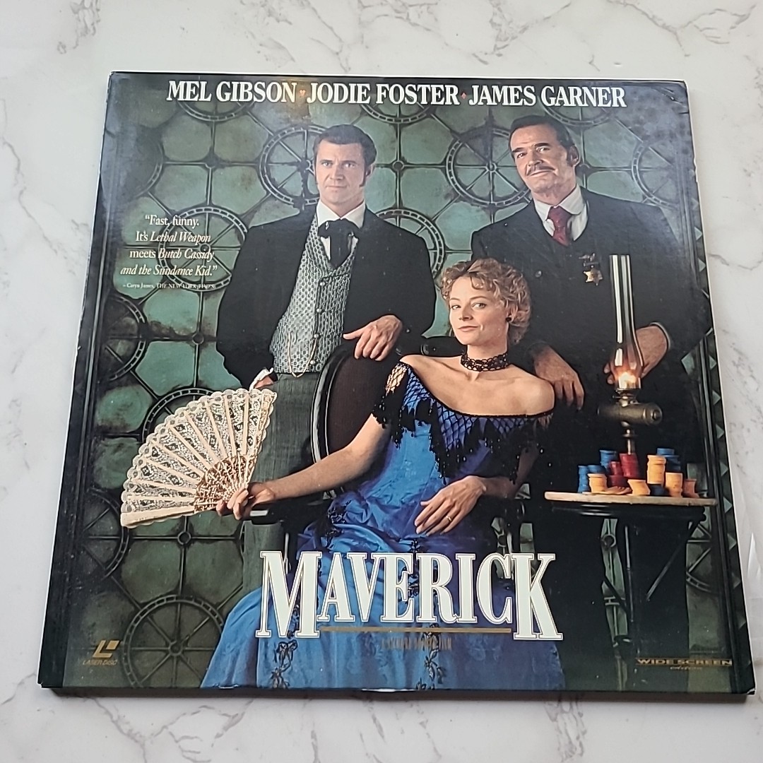 MAVERICK 1994 Mel Gibson, Jodie Foster, Laserdisc Widescreen EXCELLENT Condition