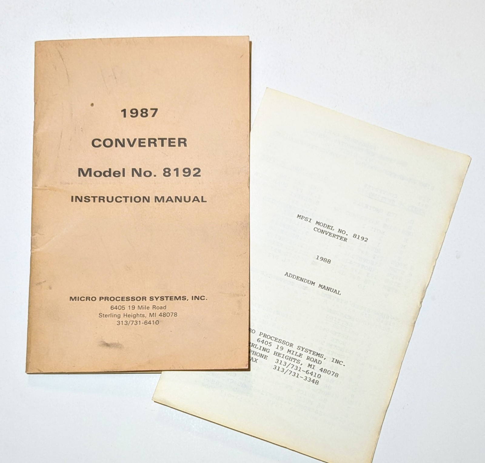 1987/1988 GM MPSI Converter Mini Scanner MODEL 8192 Instruction Manual