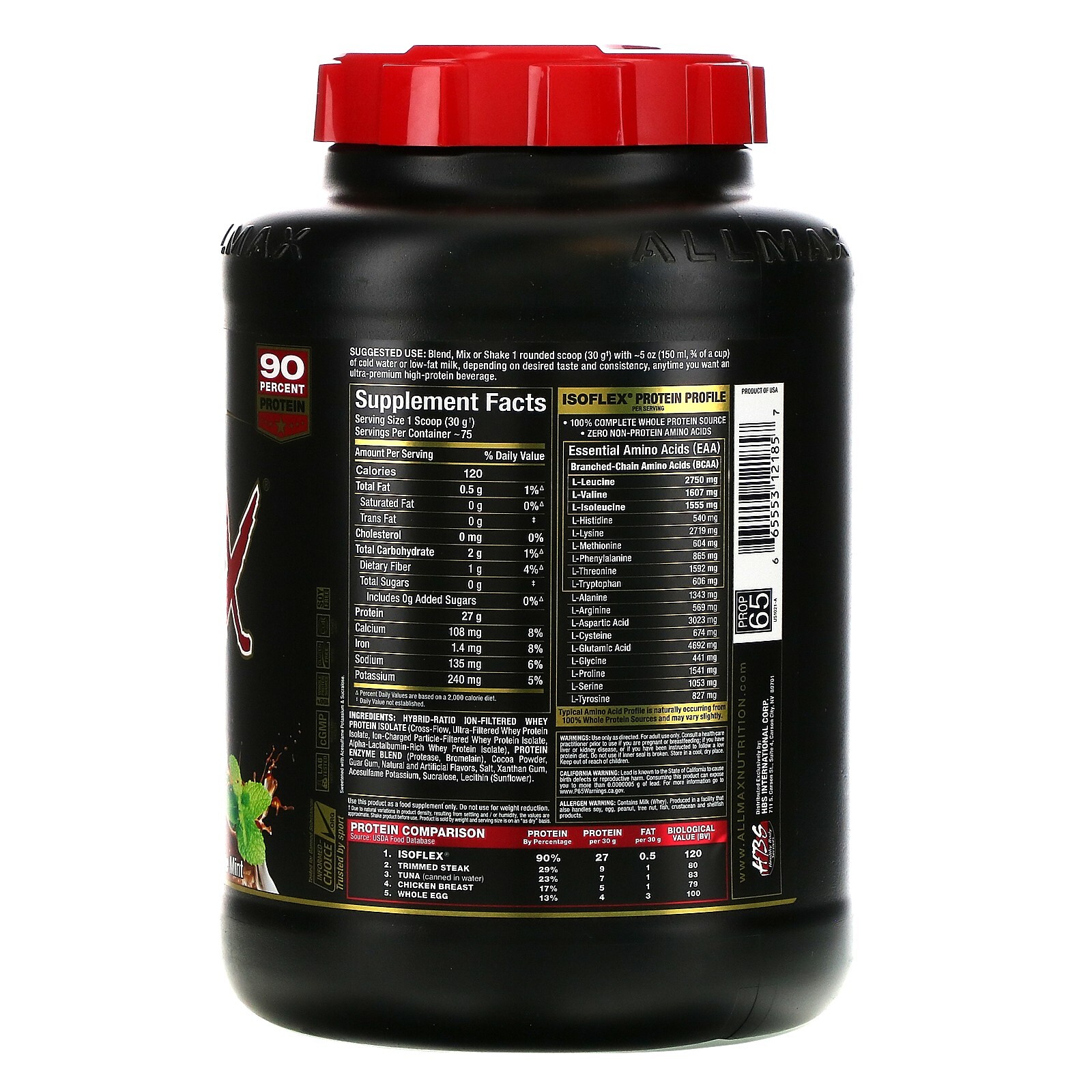 ALLMAX Nutrition Isoflex Whey Protein Isolate, 5 lb chocolate