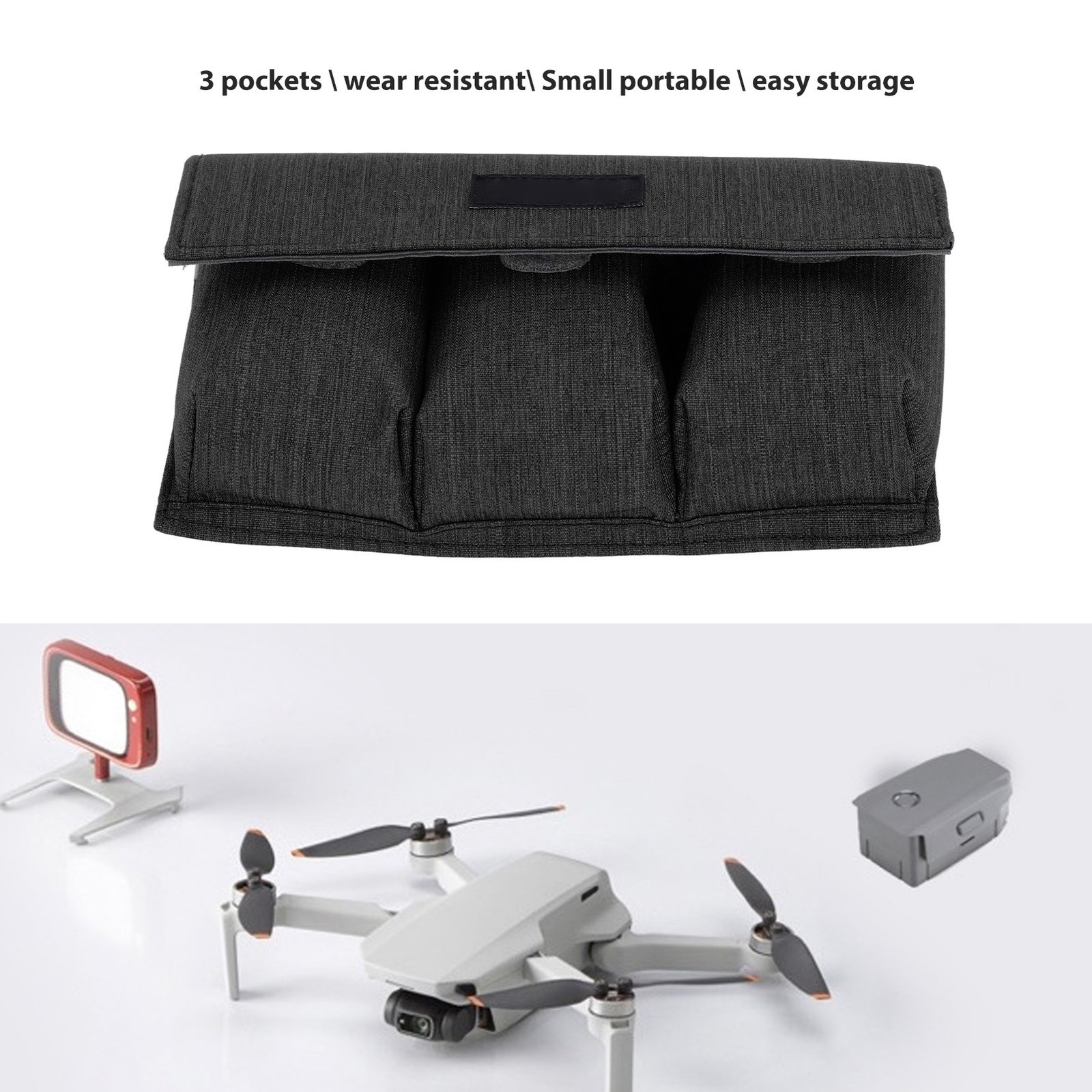 Drone Battery Bag Portable Anti Camera Battery Safe Pouch With Hook And