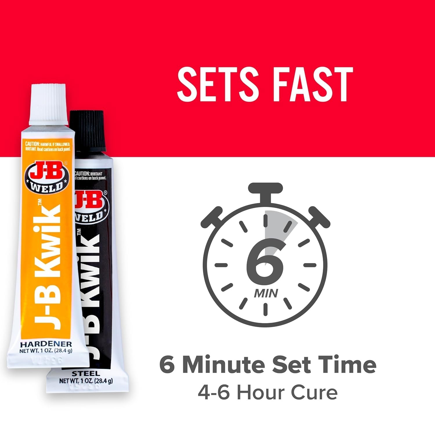 KwikWeld Quick Setting 2oz Epoxy - Paintable, Waterproof for Home & Auto Repair