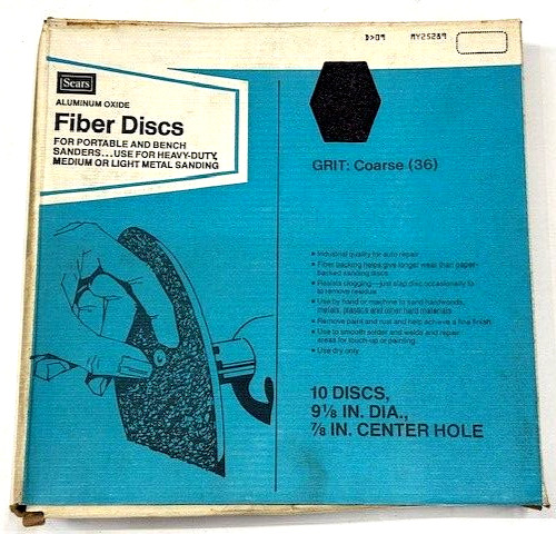 ALUMINUM OXIDE FIBER DISCS COARSE 36 GRIT 9 1/8" DIA. 7/8" CENTER HOLE LOT OF 10