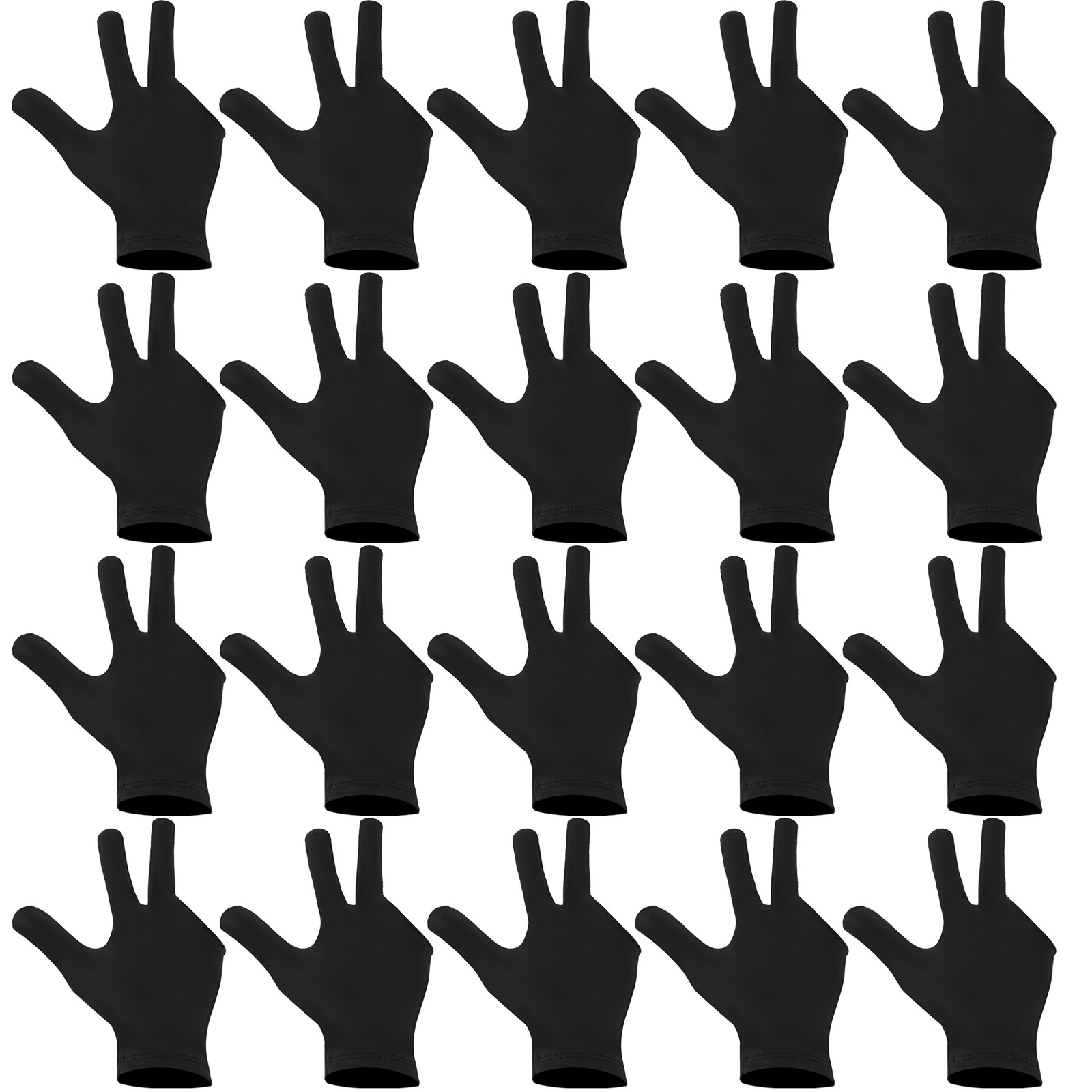 20Pcs Breathable Billiard Gloves Snooker Left Right Hand Gloves 3 Fingers9393