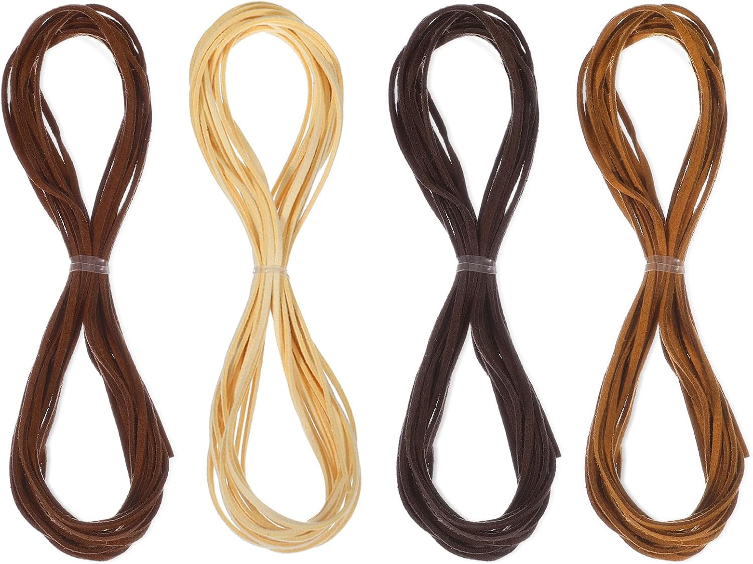 4pcs Flat Leather Cord Set 5.5yd Shoe Laces Necklace DIY Jewelry