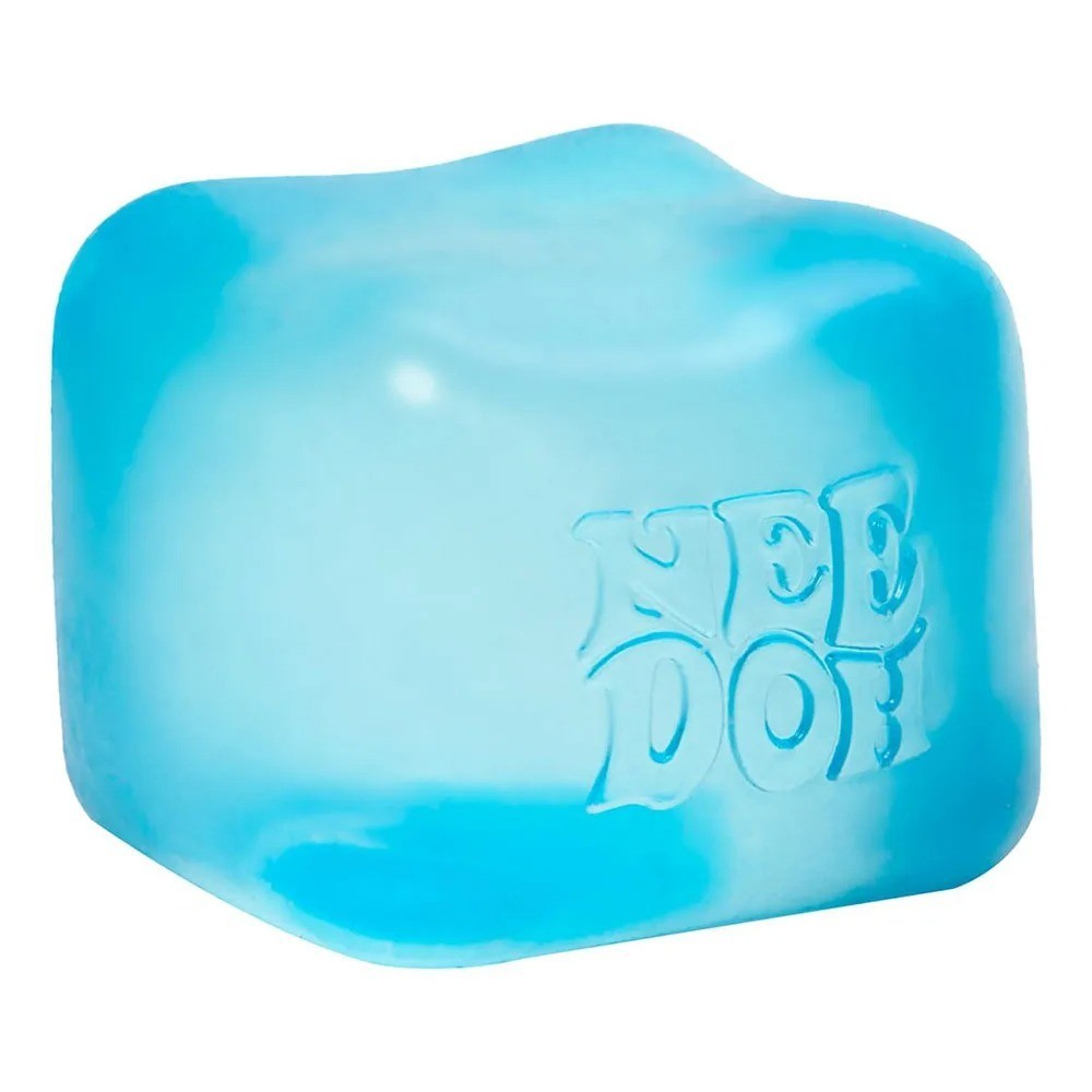 Nee Doh Nice Cubes Ice Cube Toy Fidget Super Solid Squish Blue