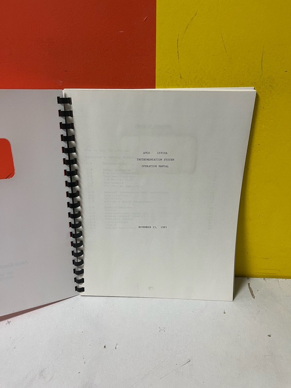 Avco Electronics 15910A System Operation Manual