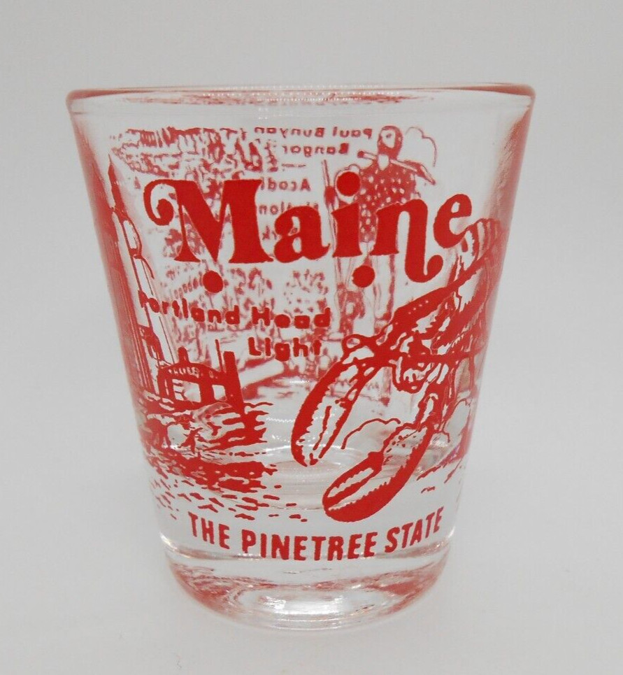 Maine The Pinetree State USA Souvenir Shotglass featuring Iconic Images