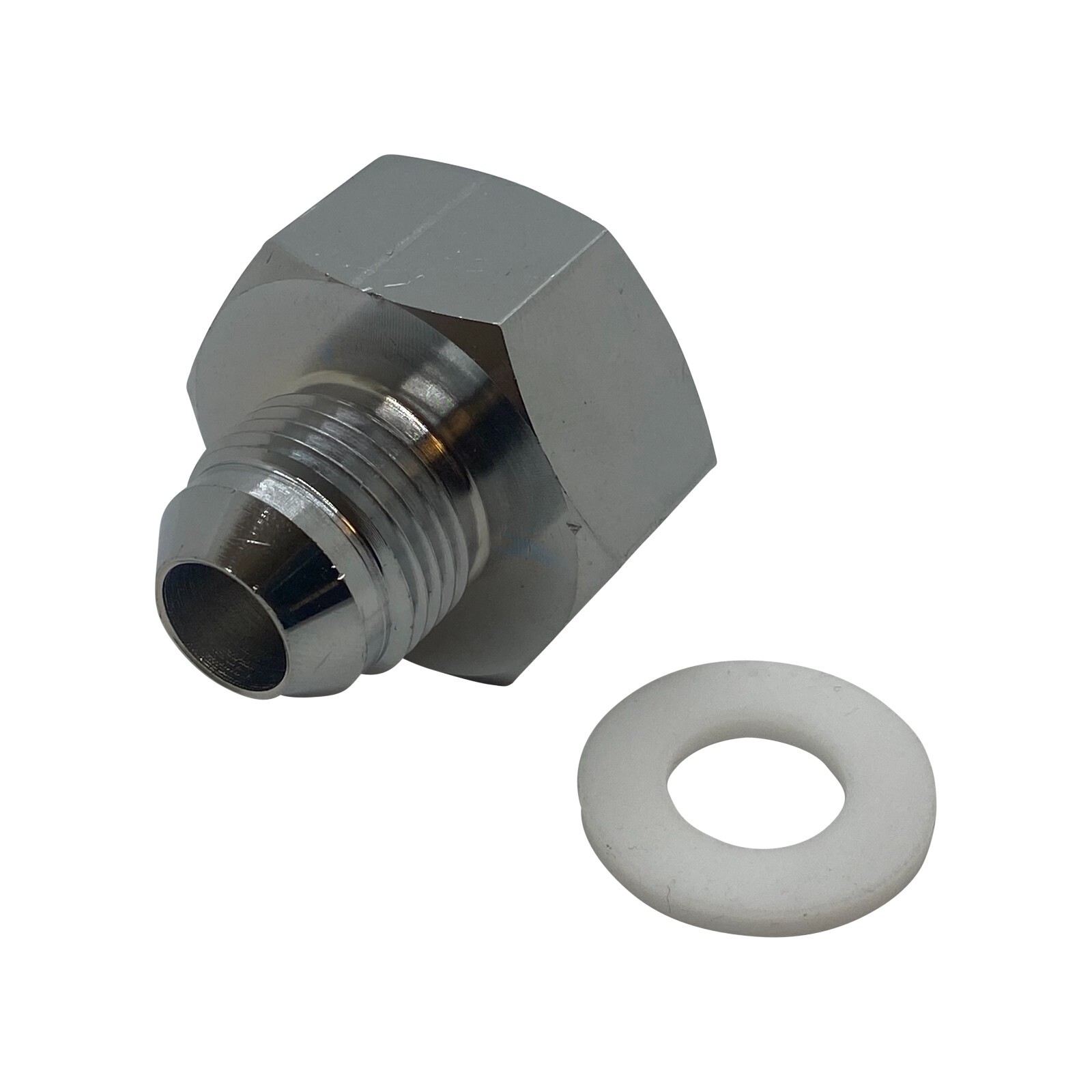 -8AN Nitrous Bottle Nut CGA 660 Chromed Plated Brass with Teflon Washer