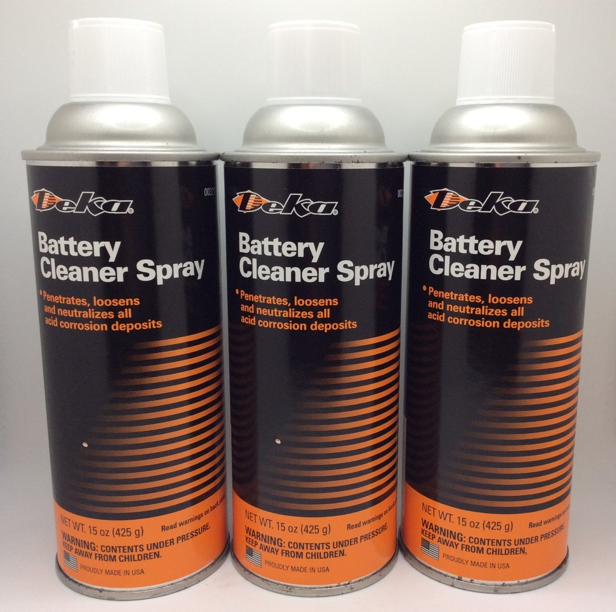 DEKA Battery Terminal Cleaner Spray 15 oz, MADE IN USA, LOT OF 3 CANS