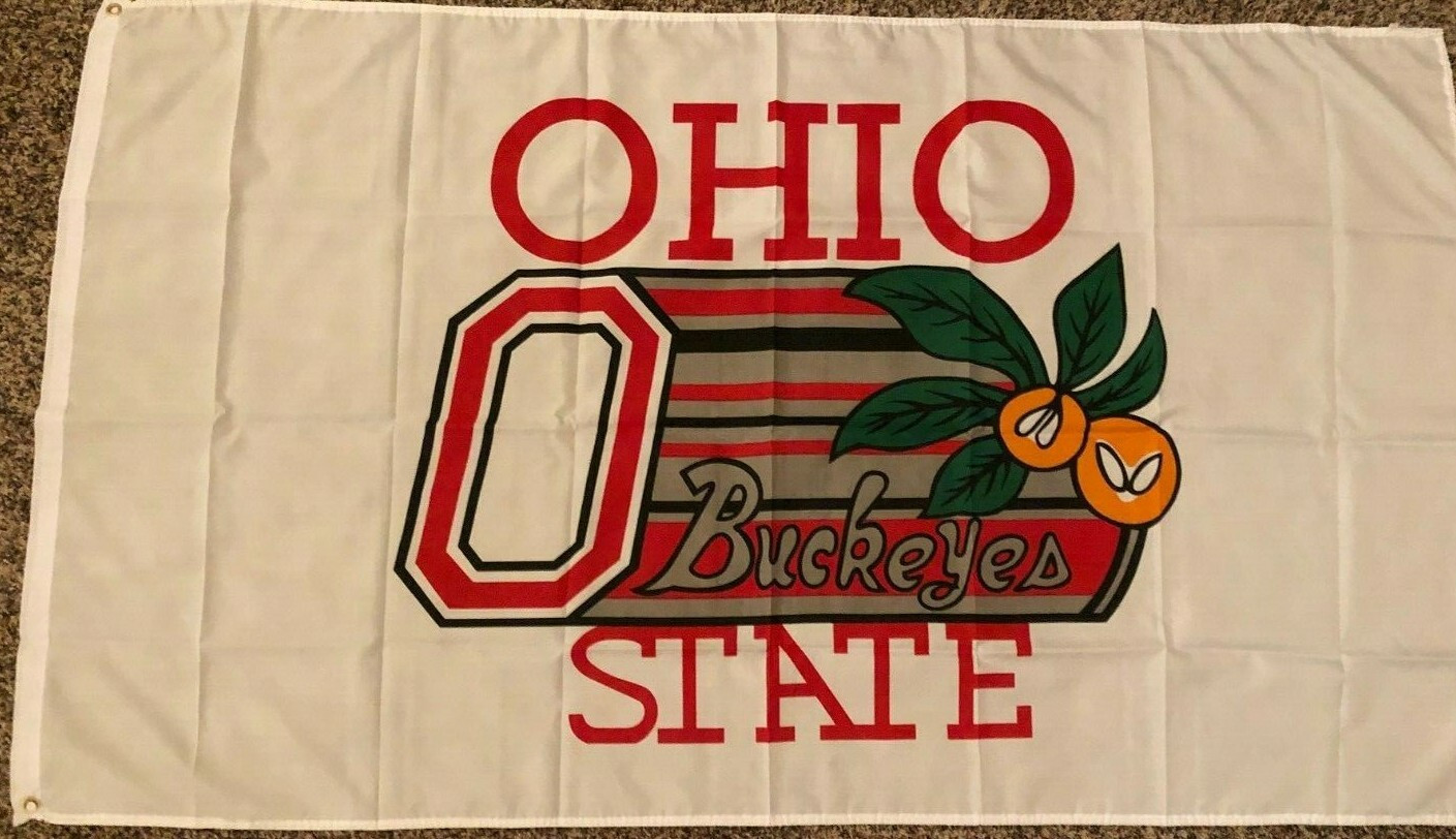 OHIO WHITE BUCKEYES FLAG new 3x5ft superior quality fade resist us seller