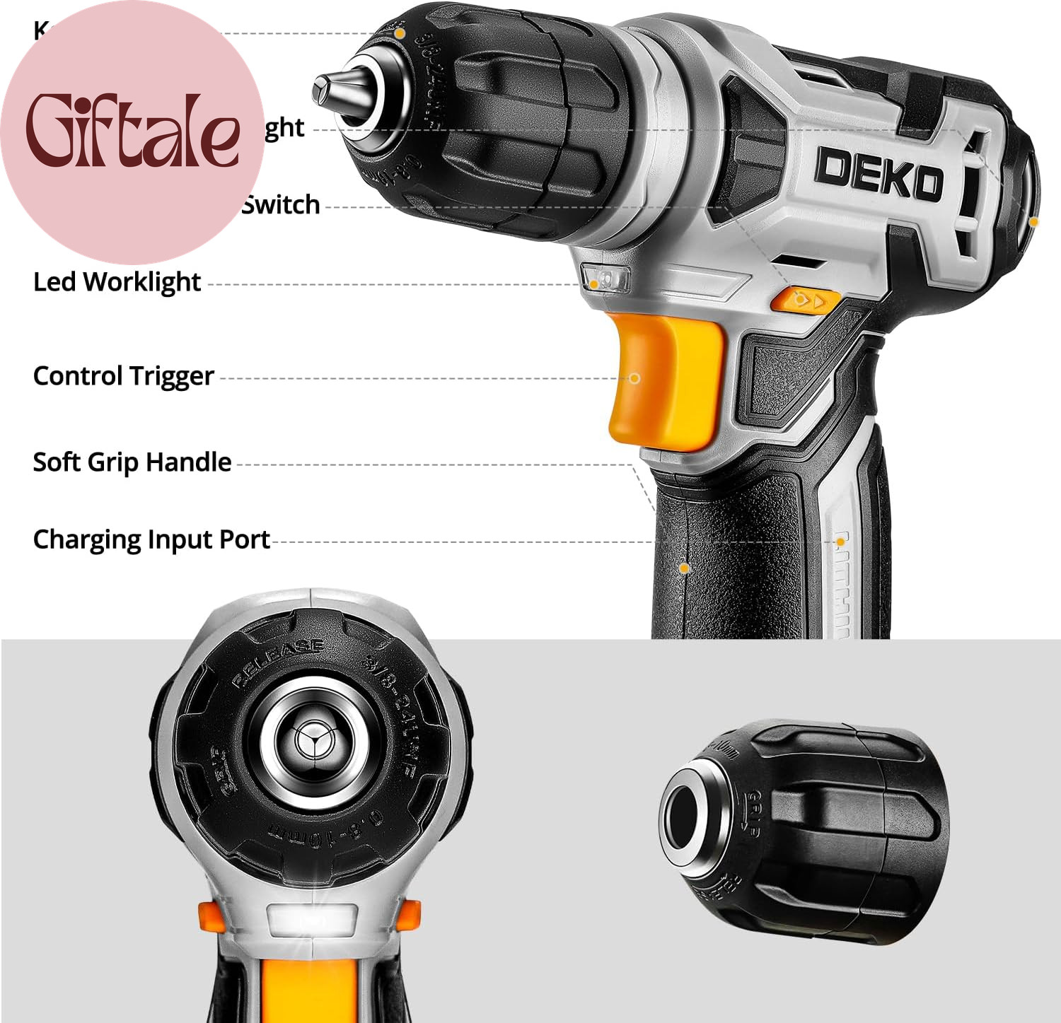 Tool Set：Tool Kit with 8V Cordless Drill,Tool Box with Drill,Hand Drill Set for