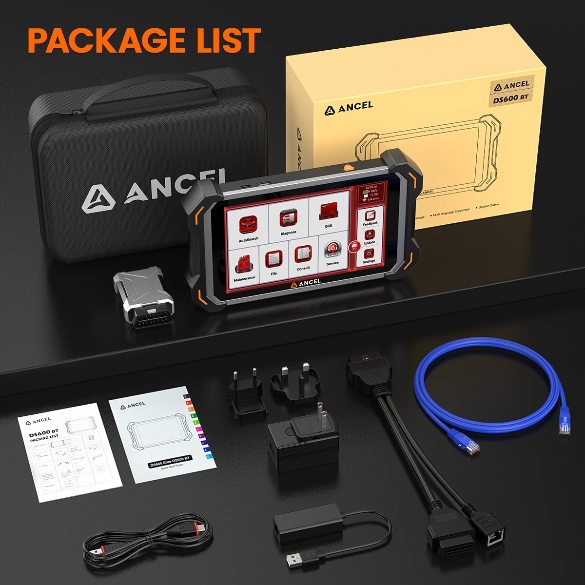 Ancel DS600 BT OBD2 Scanner Full System Diagnostic Tool ECU Coding Active Test