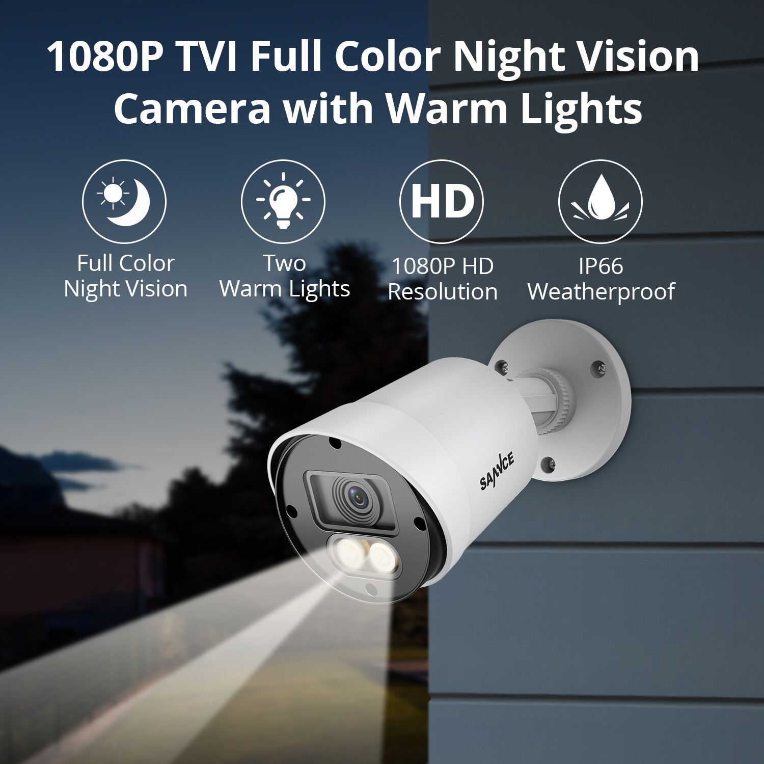 SANNCE 1x HD 1080P Outdoor EXIR CCTV 2MP Security Camera for Surveillance System