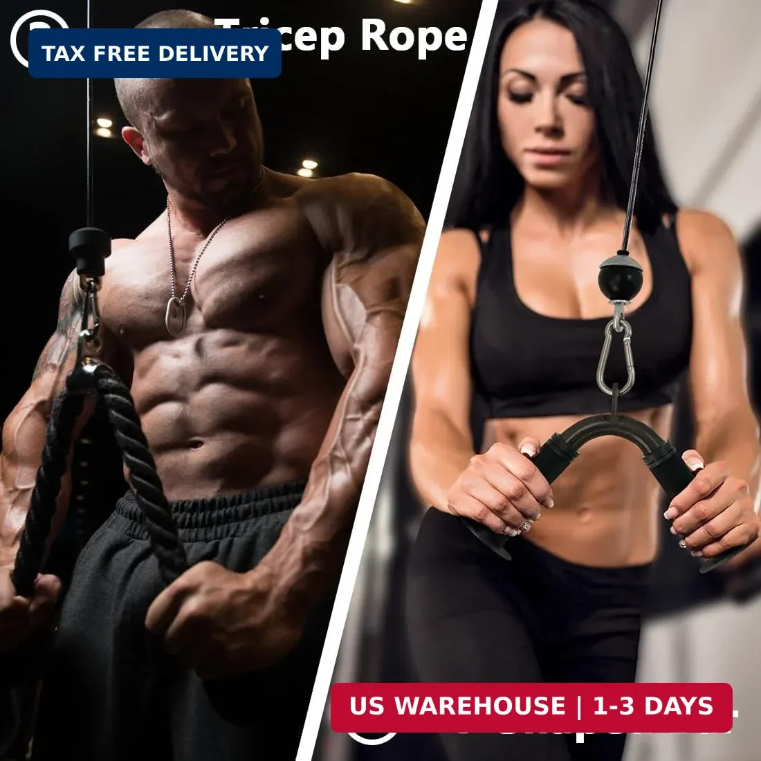 Cable Attachments for Gym,Cable Machine Accessories for Home Gym, Triceps Pull D