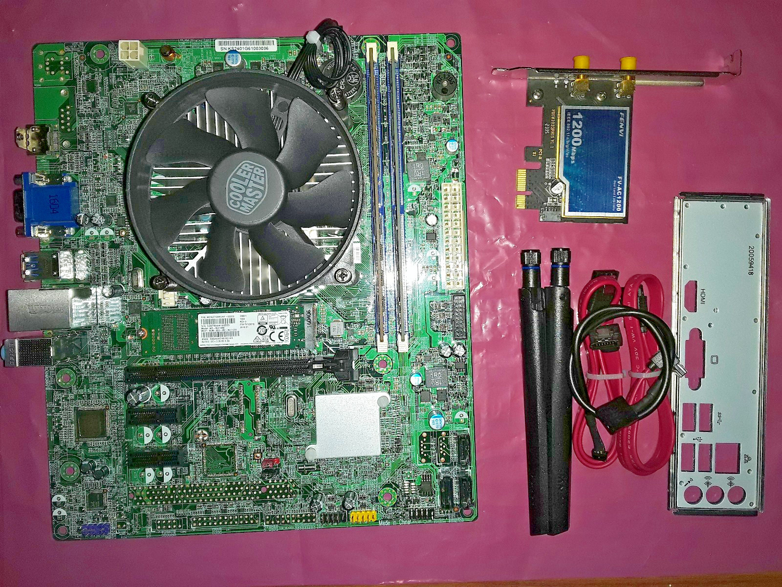 ECS H110 motherboard Core i3 CPU 16GB DDR4 128GB SSD Radeon 4GB GPU Win 10 combo