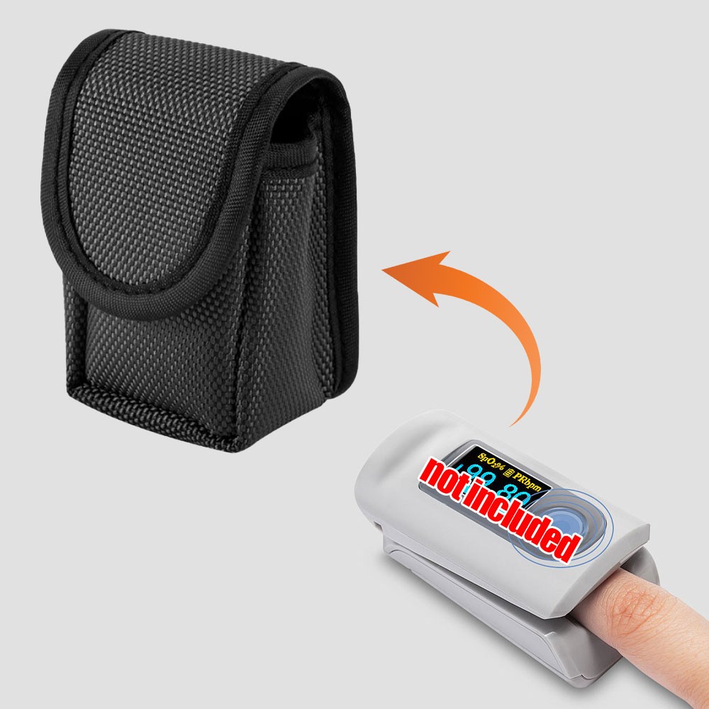 Storage Bag For Oximeter Case Fingertip Pulse Oximeter Protective Box Bag Black