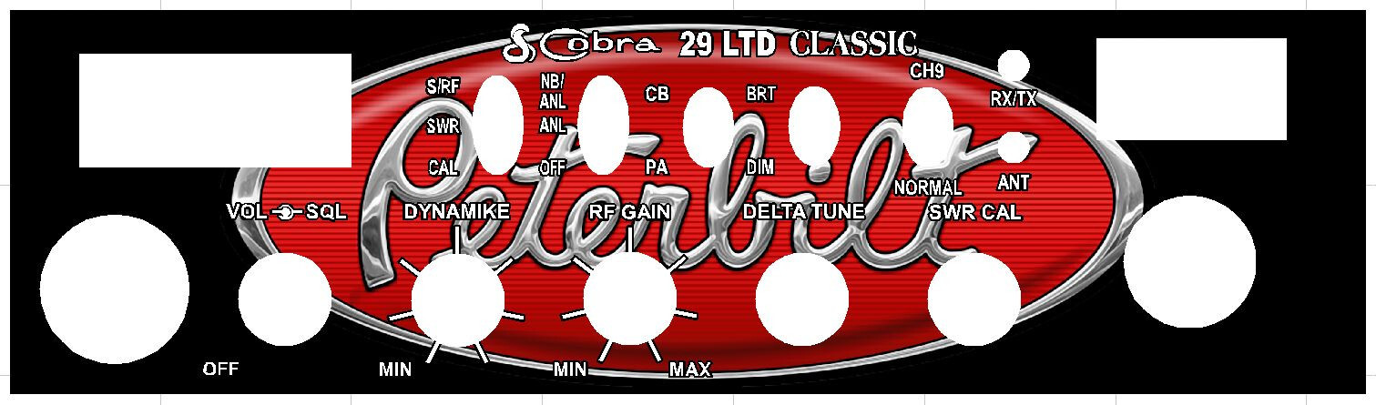 Cobra 29 LTD Front Mic Faceplate Decal CB Radio any Design/Color Galaxy Uniden