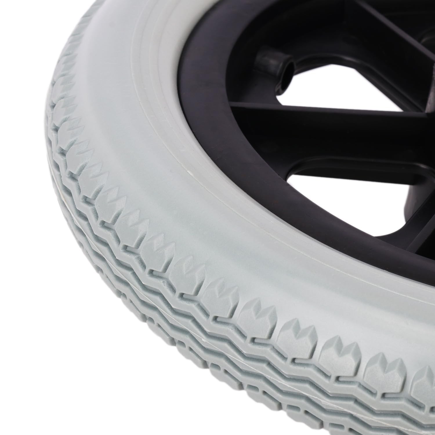 2-pack 12 Inch Solid Tire Construction Premium Plastic Spoked Wheel (grey), 1...