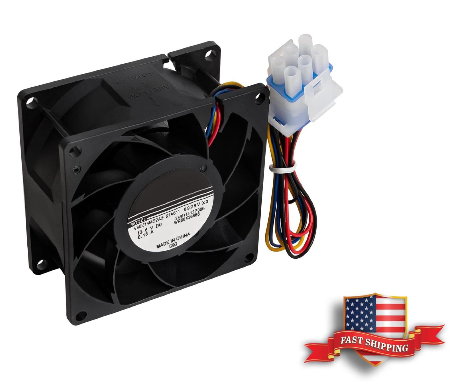 LIFETIME WARRANTY WR60X26866 for GE Refrigerator Evaporator Fan Motor