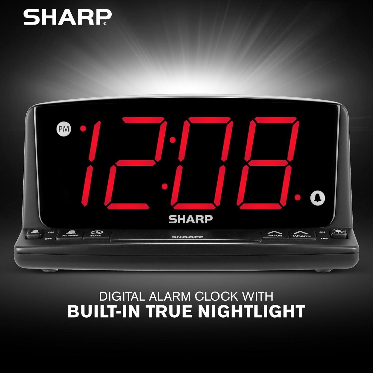 Sharp LED Digital Alarm Clock – Simple Operation - Easy to See Large Red