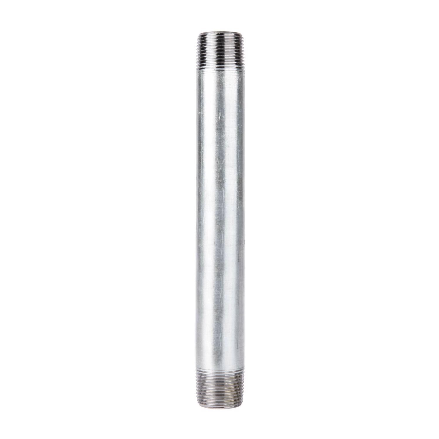 BK Products 565-100AH Malleable Black Galvanized Steel Nipple 1 MPT x 10 in.
