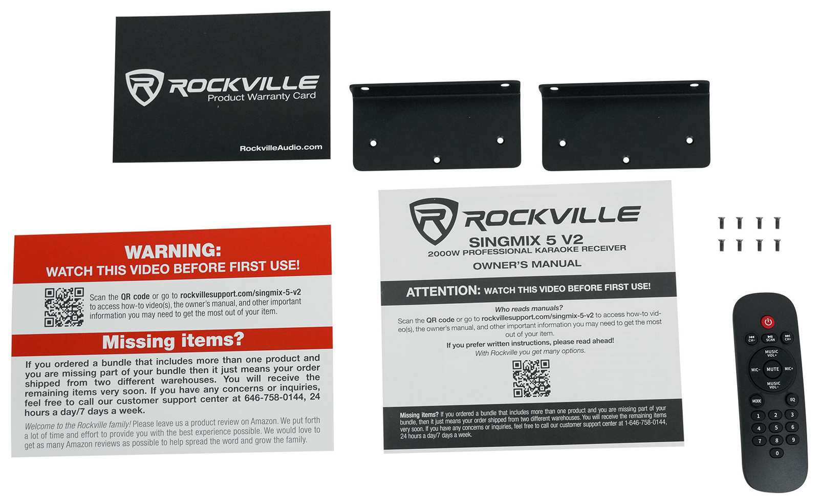 Rockville SingMix 5 2000w Professional DJ Amplifier w/ Bluetooth/Echo