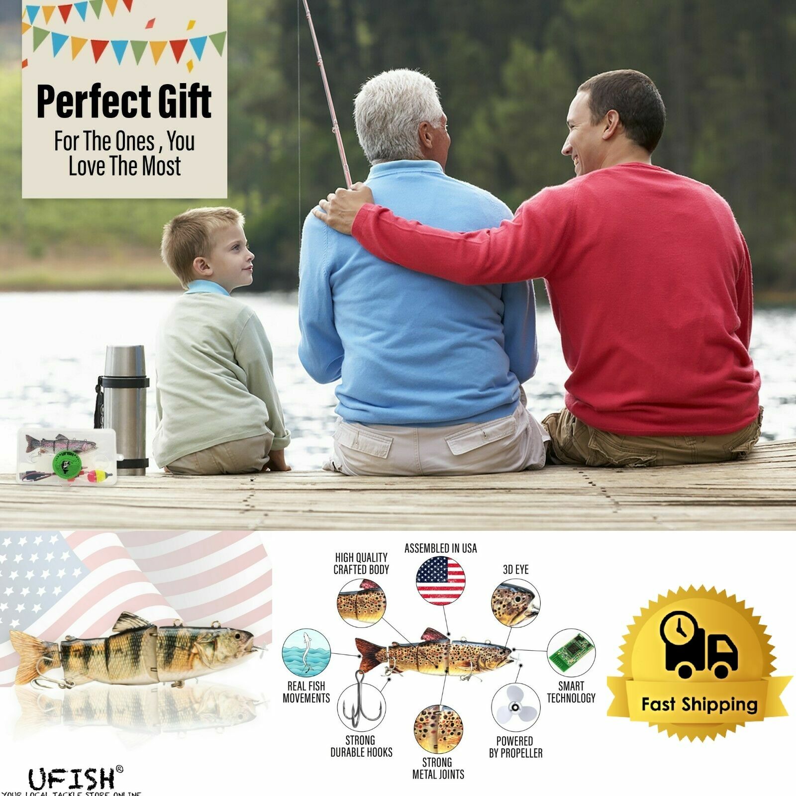 UFISH Best Gift for Men Who Loves Fishing Unique Gift for Boyfriend or Dad