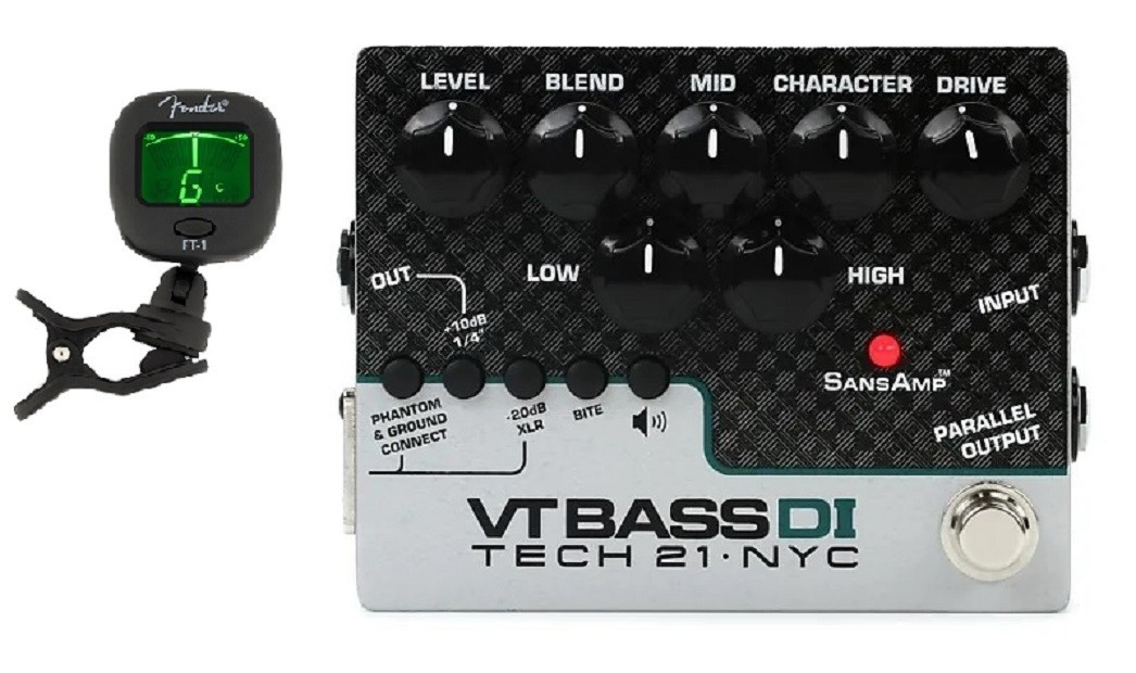 Tech 21 NYC SansAmp VT Bass DI Pre-amp Pedal 100% Analog Direct Box ( TUNER )