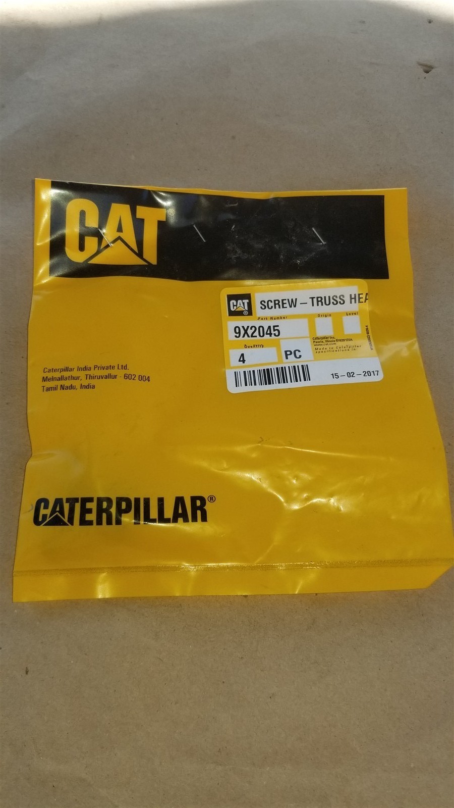 CAT 9X2045 Qty. of 4 Truss Head Screws