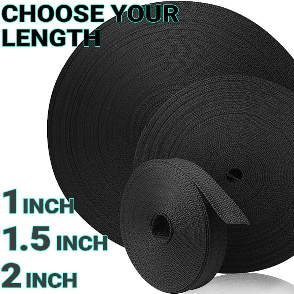 Multi-Purpose 1 Inch Webbing – Strong Polypropylene Crafting Strap in 40 Colors