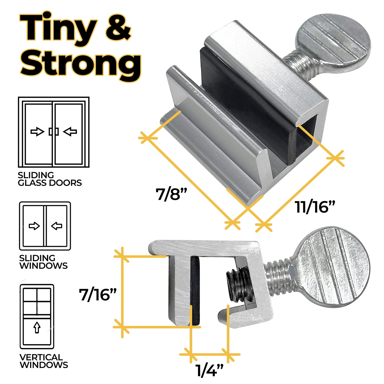 Window Locks, 10 Pack for Vertical and Horizontal Small, Metal - Small