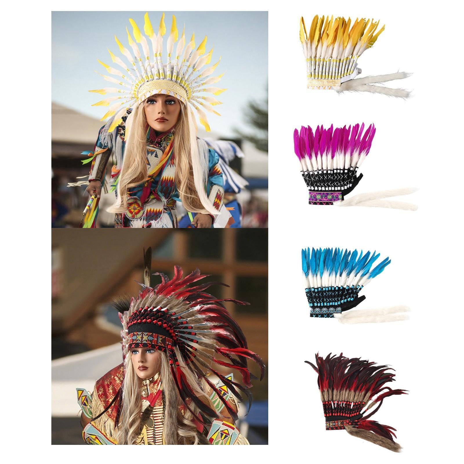 Artificial Feather Headdress Headband for Fancy Dress Cosplay Carnival Festival