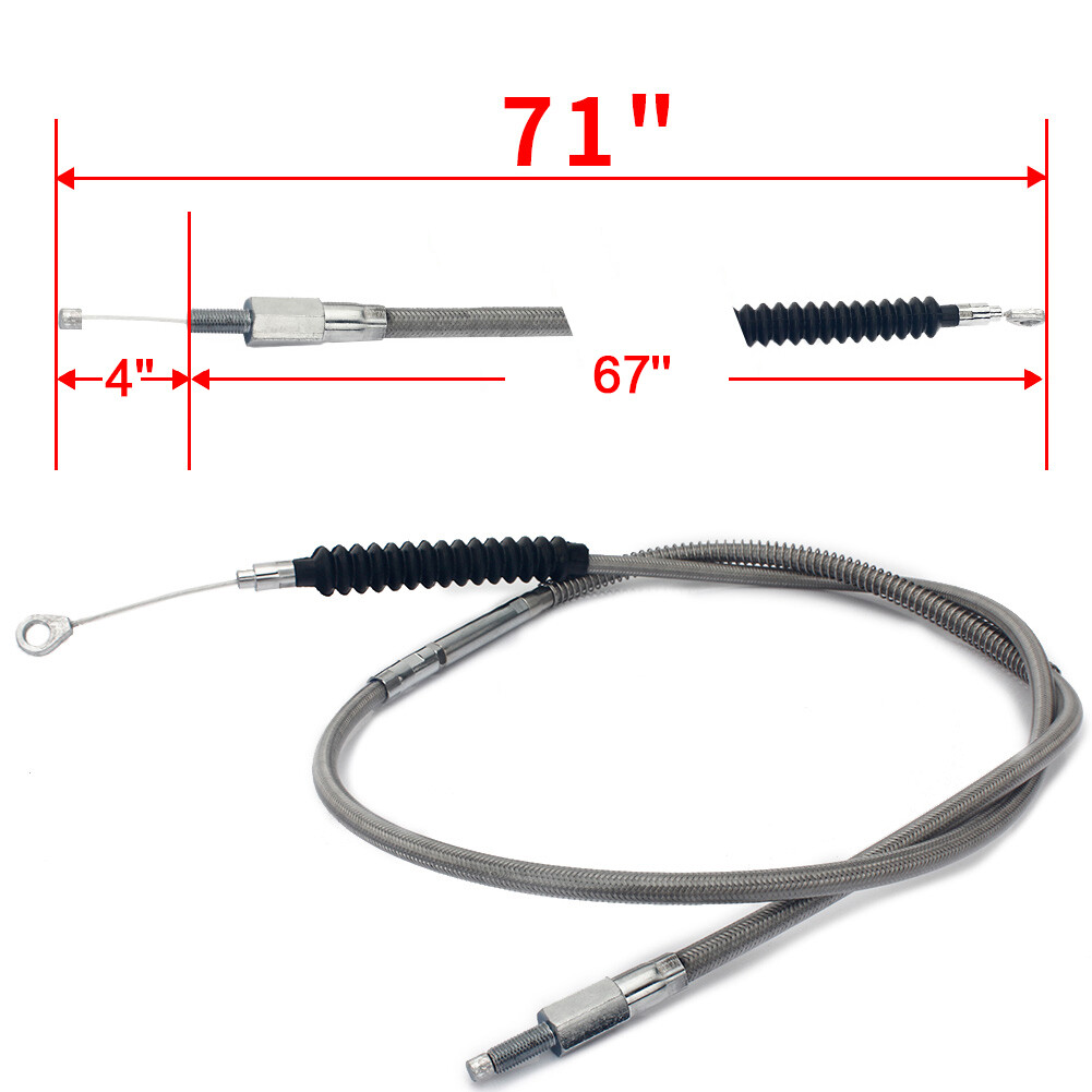 Stainless Steel Braided Clutch Cable for Harley Softail FXST Dyna FXD Road Glide
