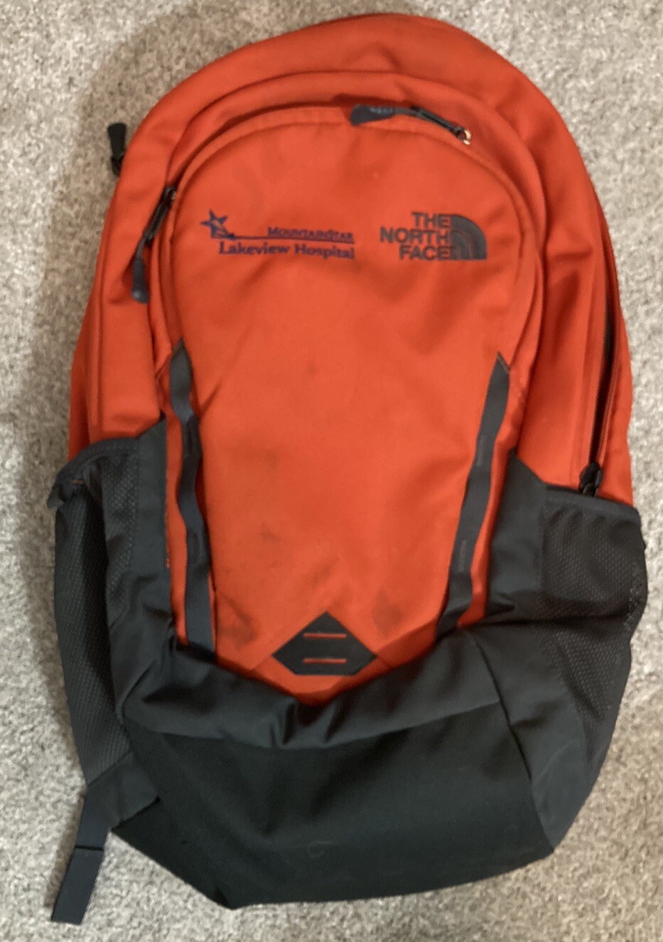 The North Face Connector Backpack Hiking Camping Laptop Pocket Orange Gray Pack
