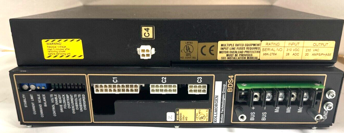 KOLLMORGEN POWER SUPPLY BDS4A-220J-WO 310 VDC 28 ADC 230 VAC 20 AMPS/PHASE