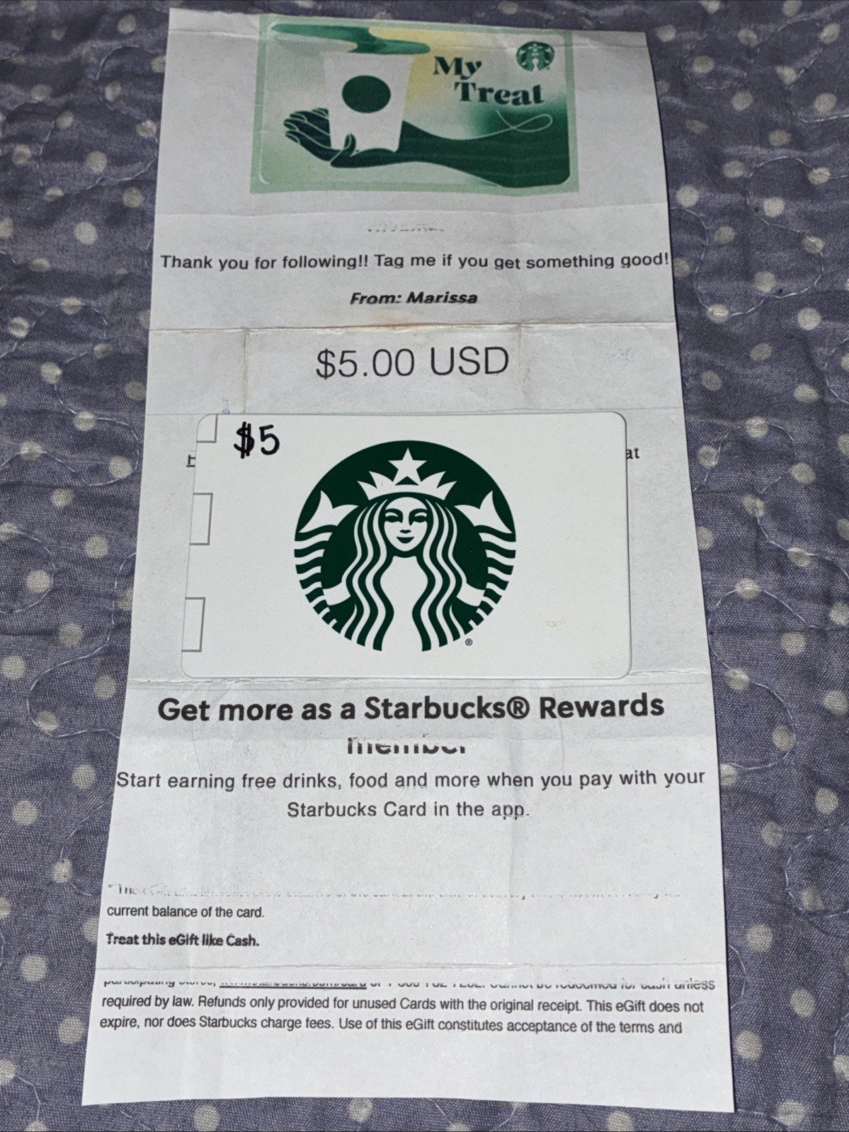 Starbucks Gift Card $10