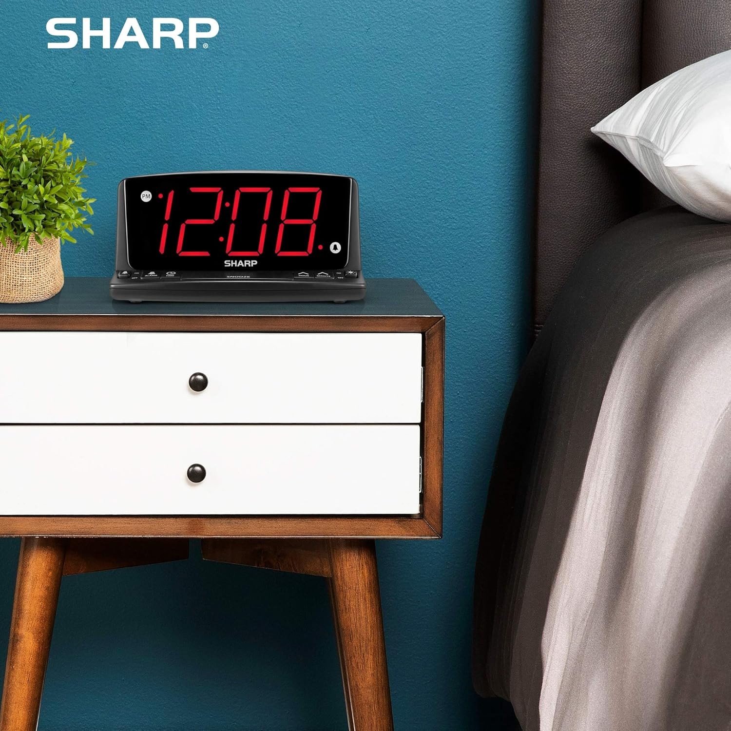 Sharp LED Digital Alarm Clock – Simple Operation - Easy to See Large Red