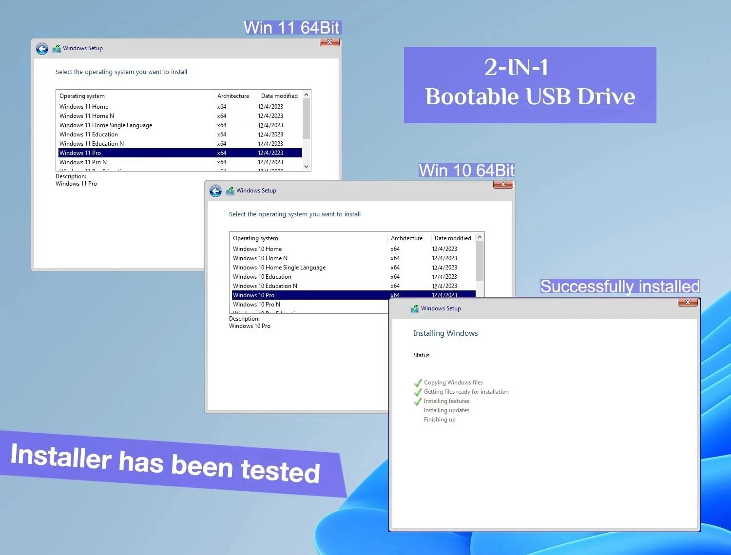 32GB - Bootable Windows 10&11, USB Driver 3.2Gen for Reinstall Windows, Reset Pa