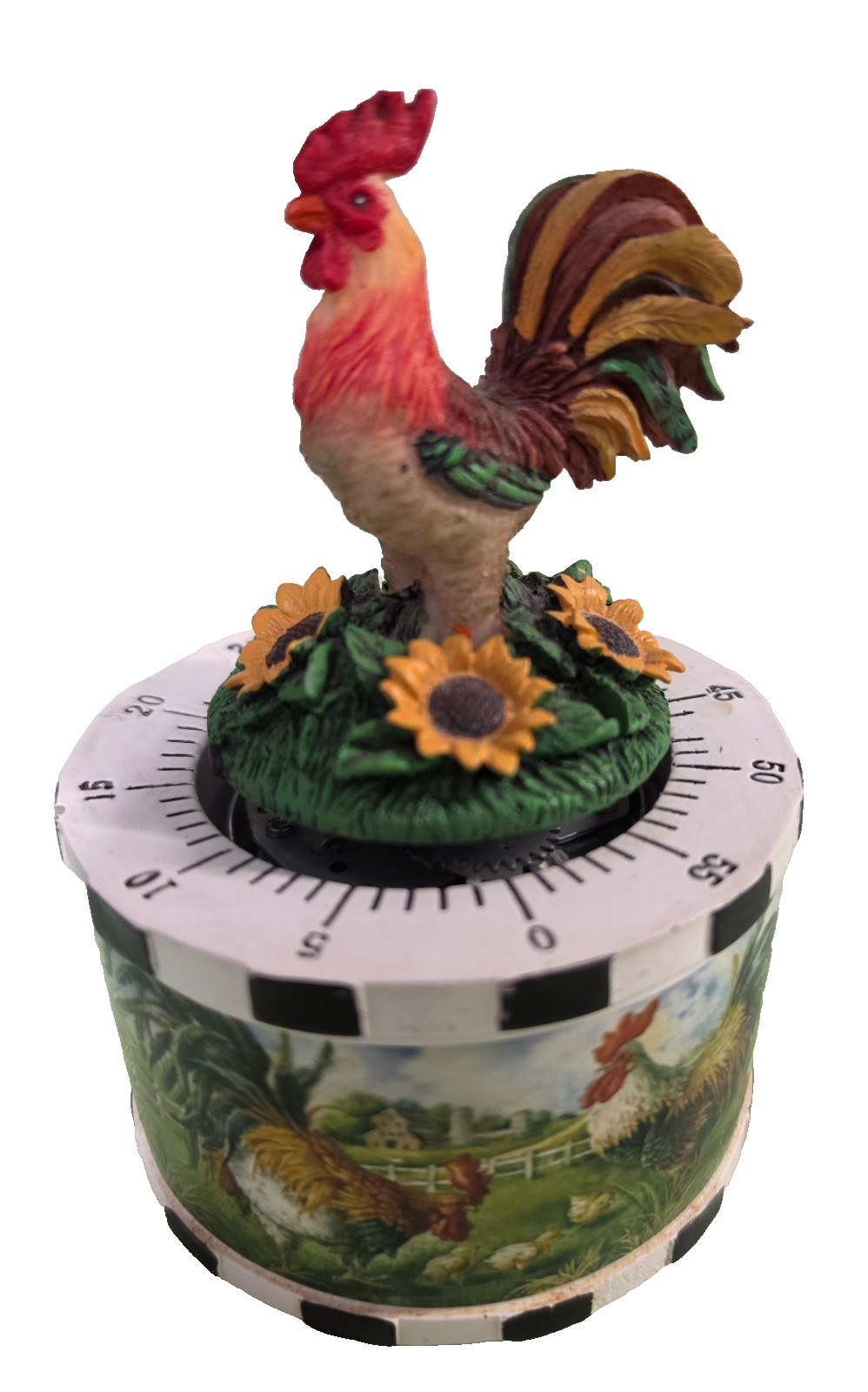 Rooster Wind Up Kitchen Timer Farmhouse Country Kitchen Decor 5” Working