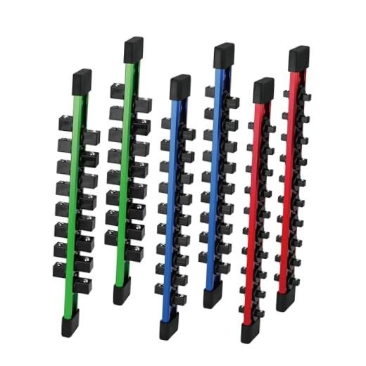 6-piece Socket Organizer Storage Set, 1/4-Inch, 3/8-Inch, 1/2-Inch Double