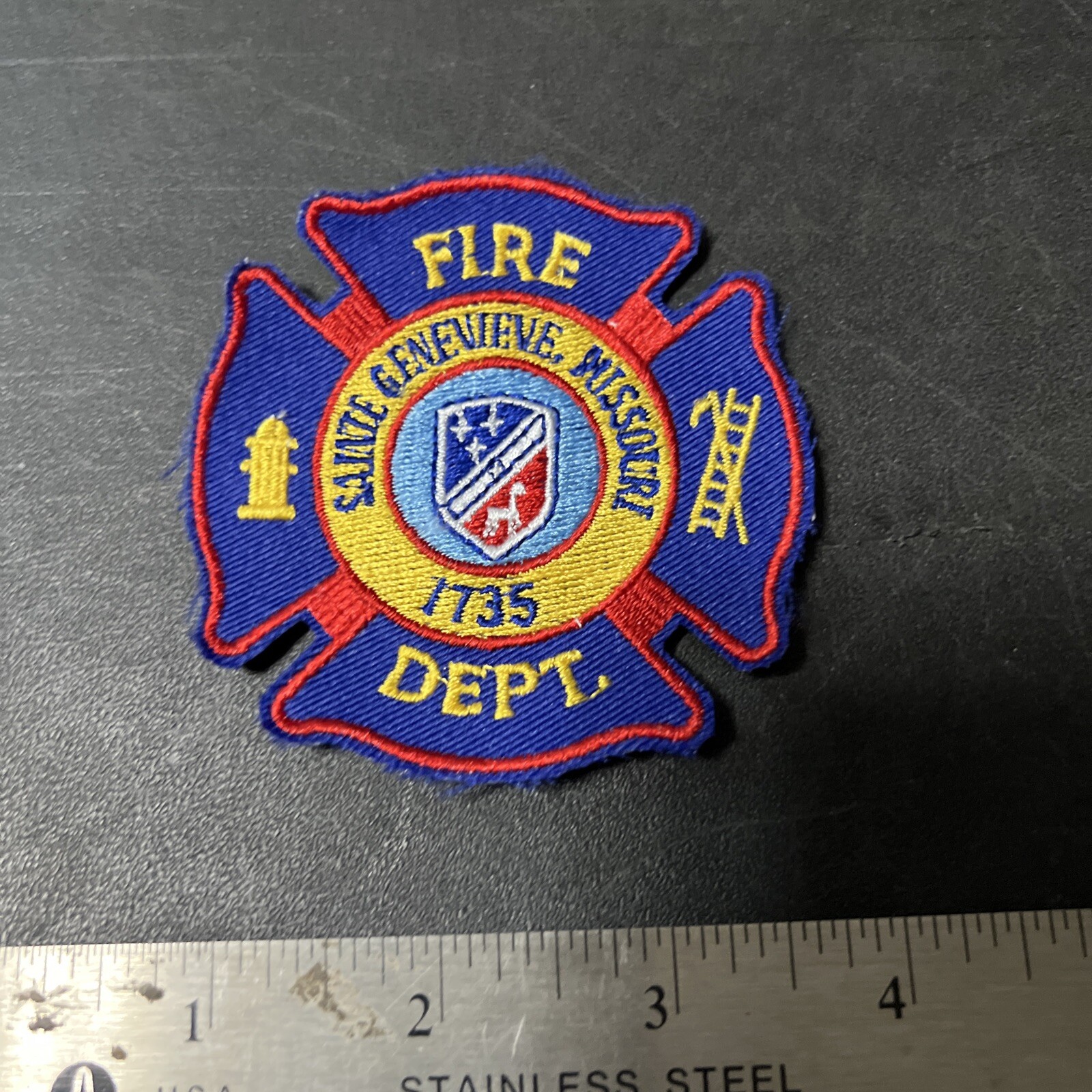 Vntg Obsolete Missouri Fire Department Patch Saint Genevieve