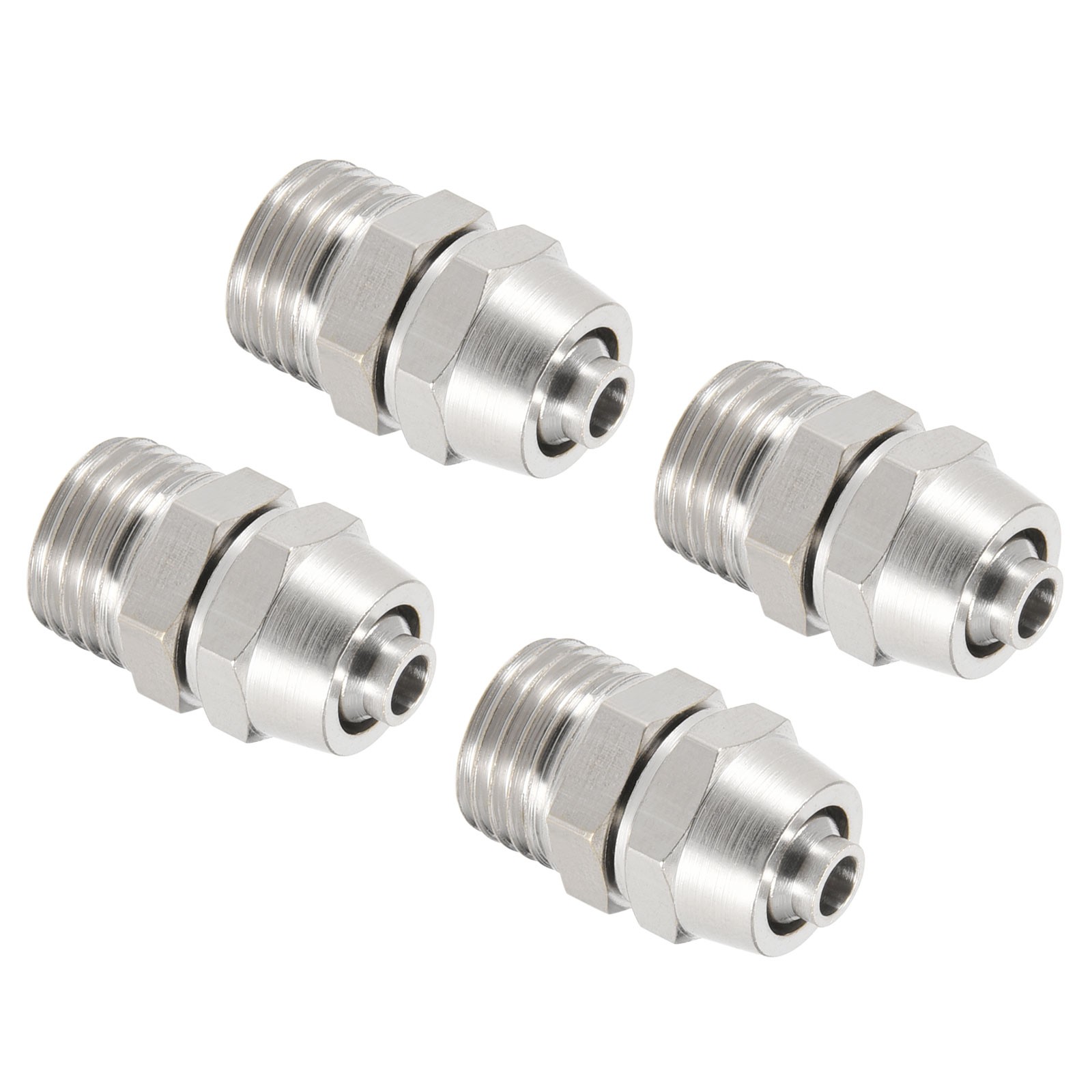 4 Pcs Flared Tube Fitting Union, Reusable Hydraulic (G1/4 x 8mm Tube OD)