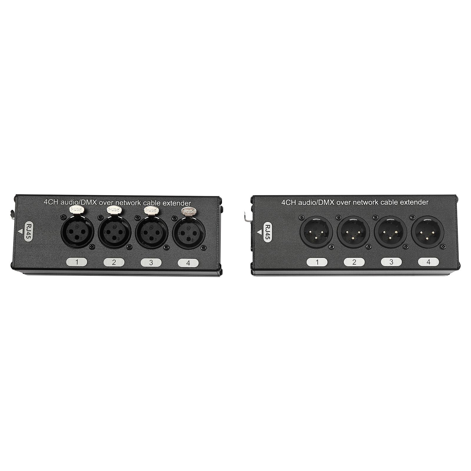 2Pcs 4 Channel Audio Network XLR Male Female to Single Ethercon Cable Extender