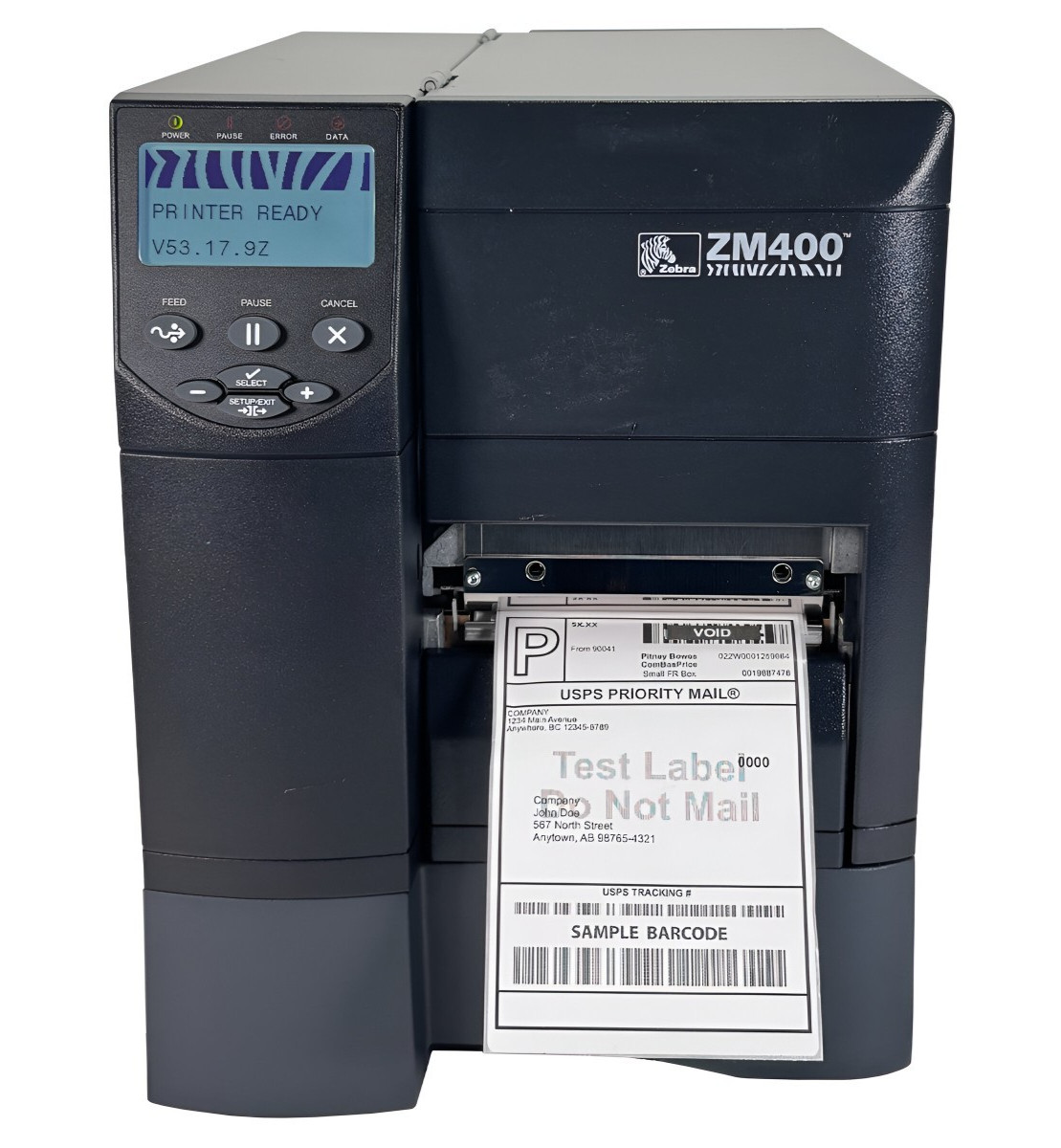 Zebra ZM400 Thermal Transfer Label Printer Ethernet USB Serial FULLY TESTED