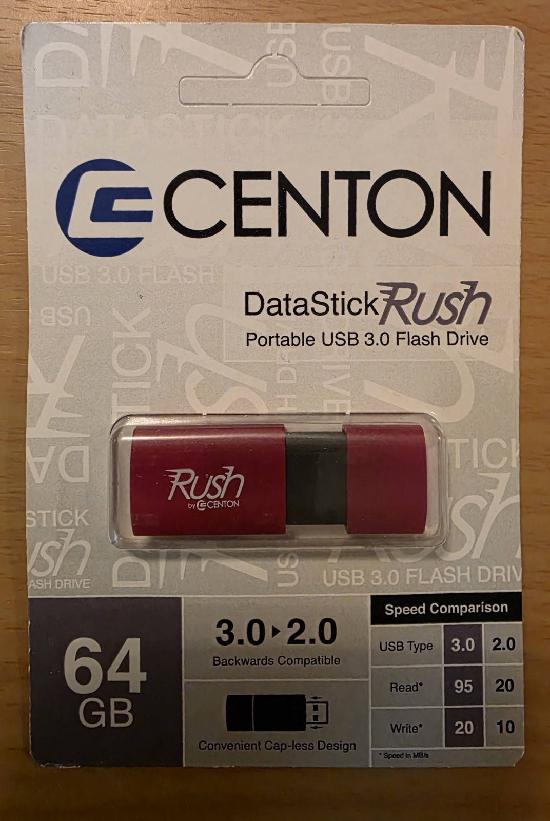NEW GENUINE Centon DataStick Rush USB 3.0 Flash Drive FDD 64GB S1-U3R2-64G Thumb