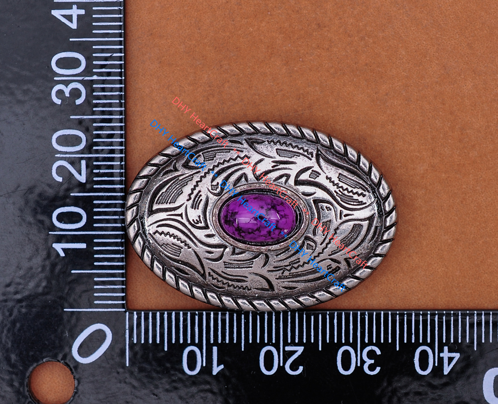 10X Retro Silver Turquoise Bag Handcraft Leathercraft Prairie Dust Oval Conchos