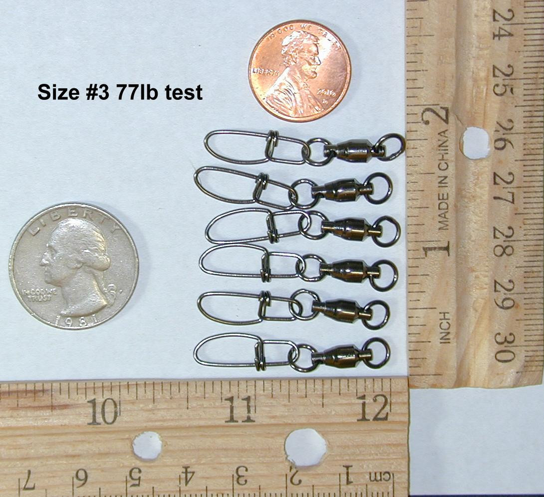 10  Ball Bearing Swivels #3 77 LB / 35KG Test Staniless Steel and Brass