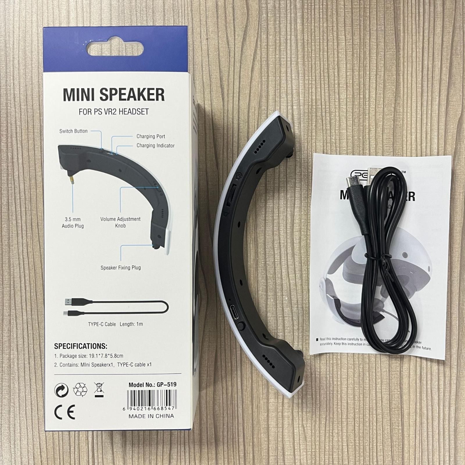 3.5mm USB Type-C Stereo External Speaker Kit For PS5 PS VR2 Gaming Headset y