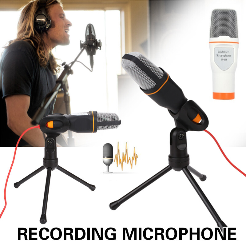 3.5mm TRS Microphone Stand/Handheld Mic for PC/TV Home Studio Recording Podcast