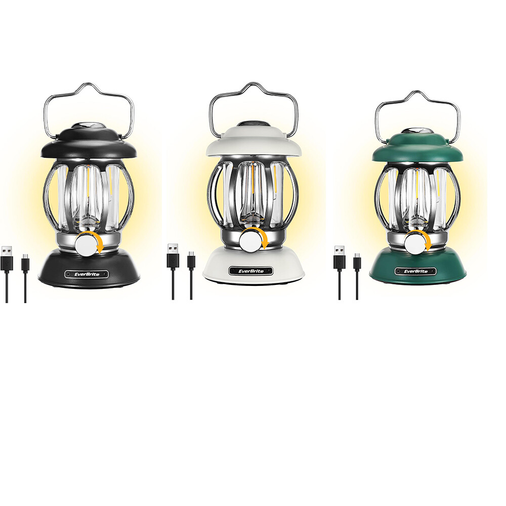 EverBrite Camping Lantern Rechargeable 4400mAh Battery 3Light Modes Multi-Color